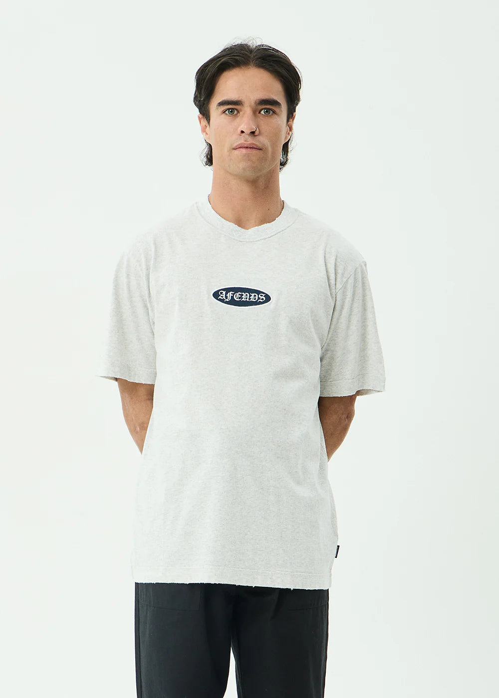 AFENDS Mens Supply - Retro Tee - Grey Marle