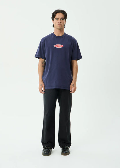 AFENDS Mens Supply - Retro Tee - Washed Deep Sea