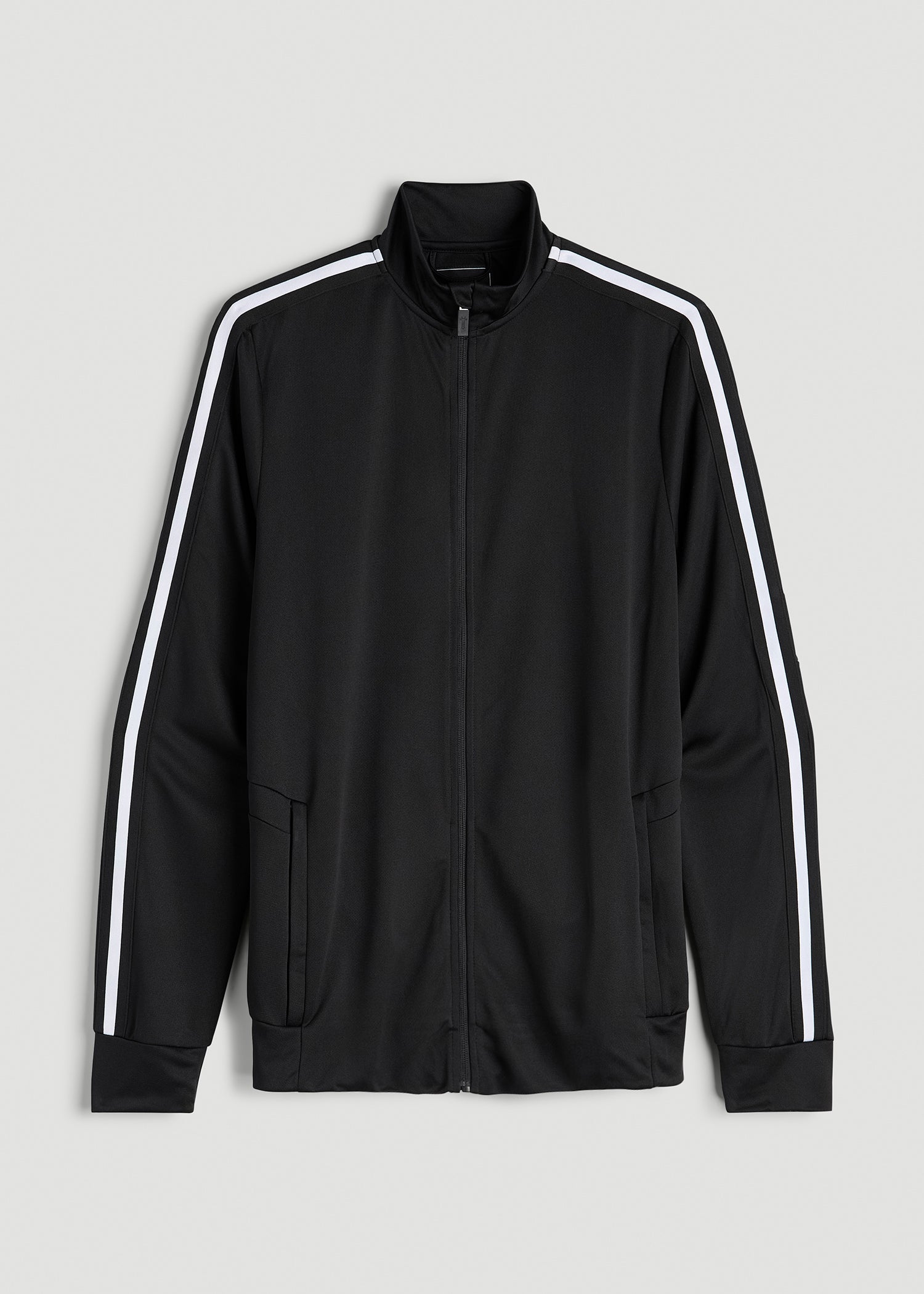 Athletic Stripe Jacket for Tall Men in Black-White Stripe