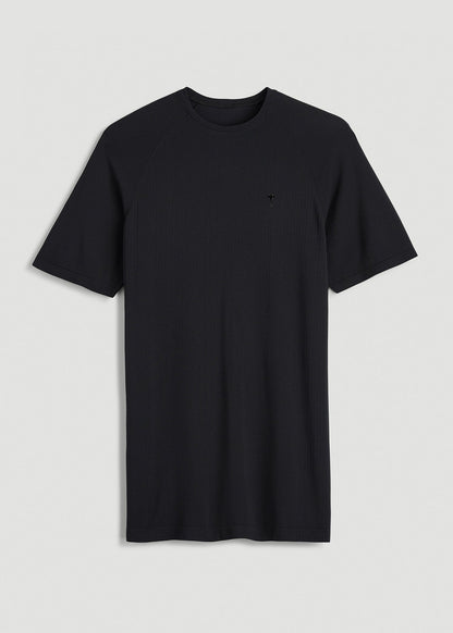 Vented Training Top for Tall Men in Black