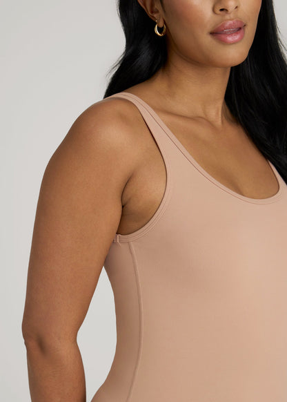 Balance Scoopneck Romper for Tall Women in Sun Tan