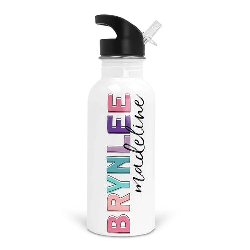 Brights Color Block Personalized Kids Water Bottle