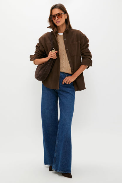 Brown Corduroy Fleece Lined Banks Shirt Jacket