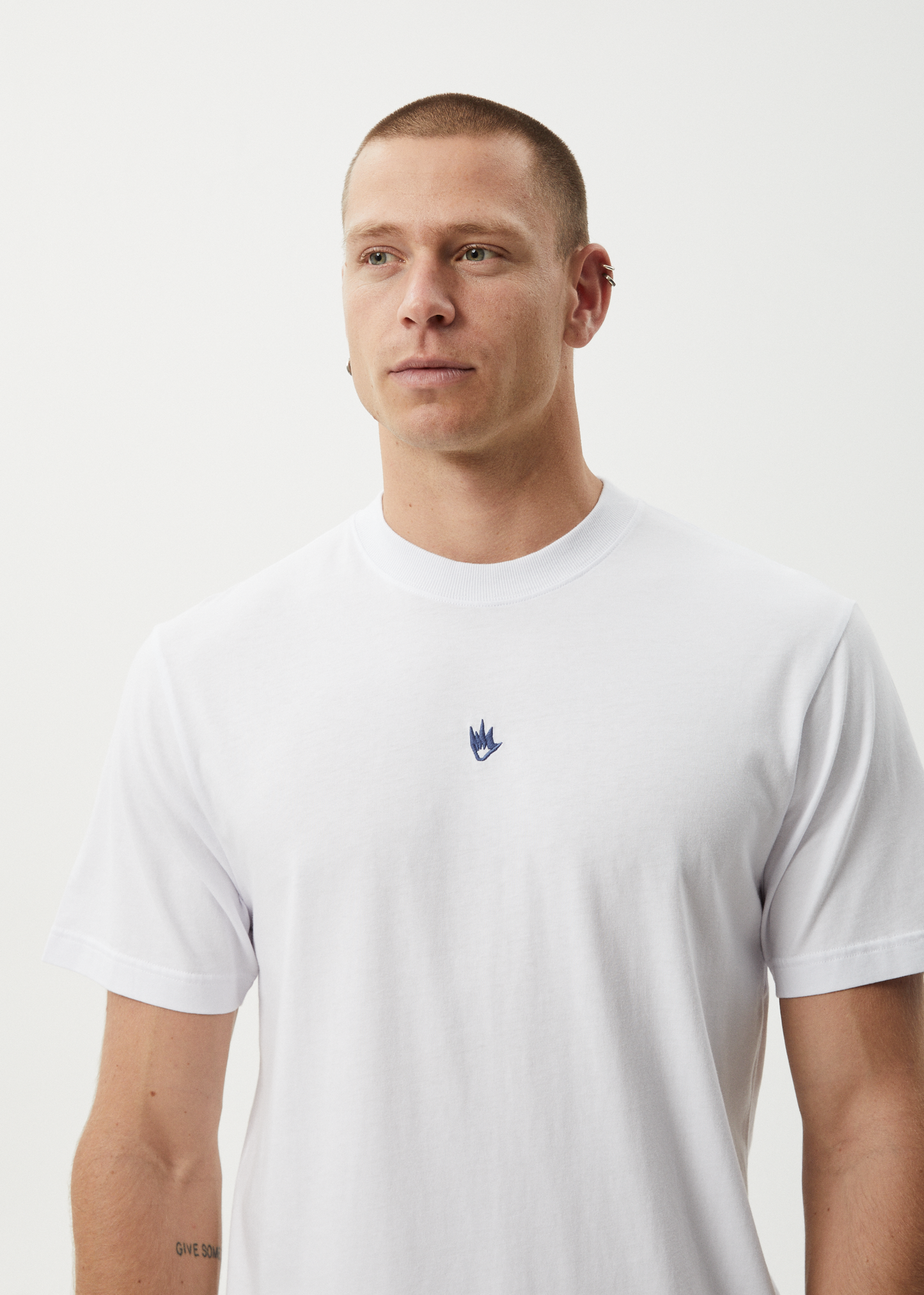 AFENDS Mens Flame - Retro Tee - White / Blue