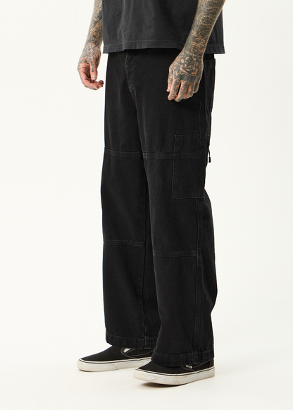 AFENDS Mens Richmond - Denim Workwear Jean - Washed Black