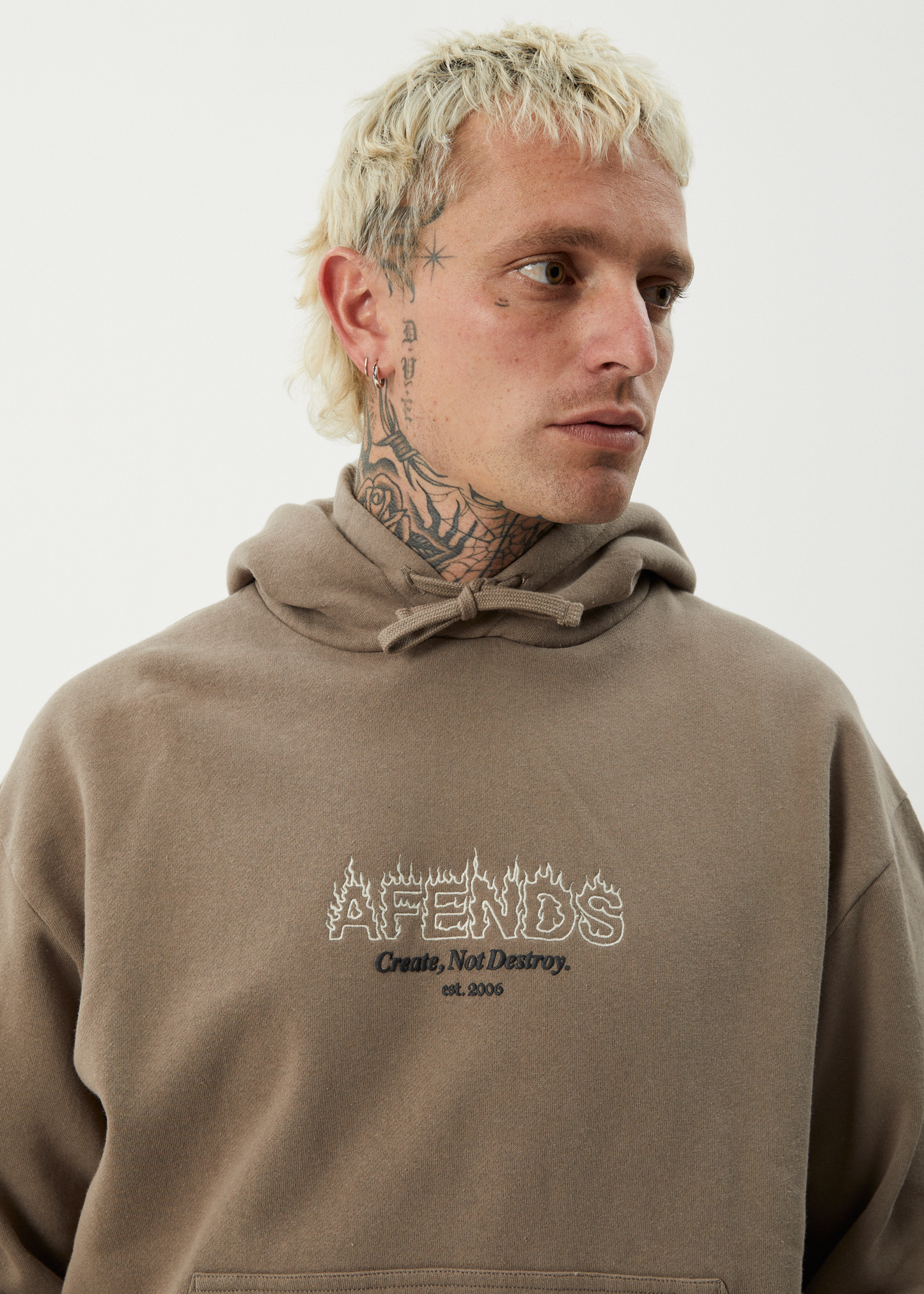 AFENDS Mens Ember - Hoodie - Fossil