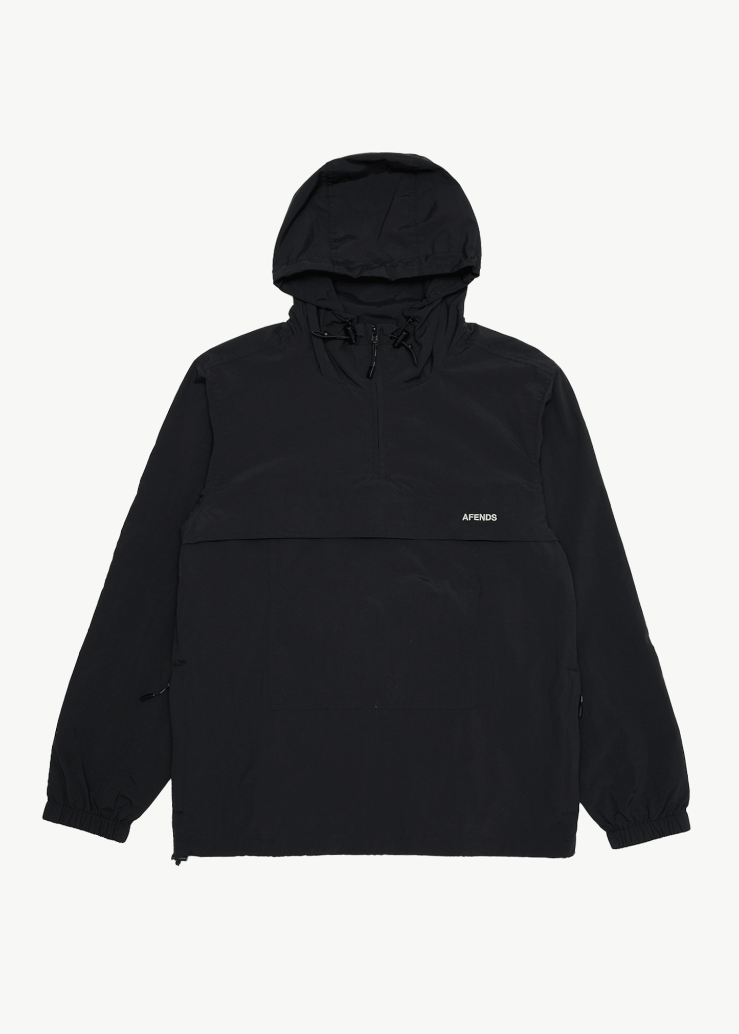 AFENDS Mens System - Water Resistant Spray Anorak Jacket - Black