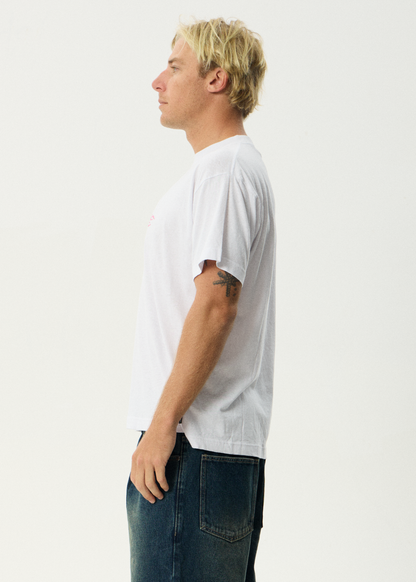 AFENDS Mens Wiped Out - Boxy Tee - White