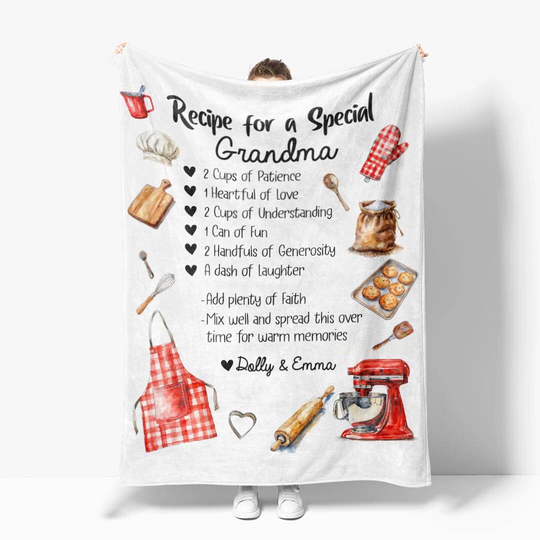 Personalized Blanket | Recipe For Grandma