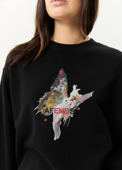 AFENDS Womens Pixie - Crew Neck Jumper - Black