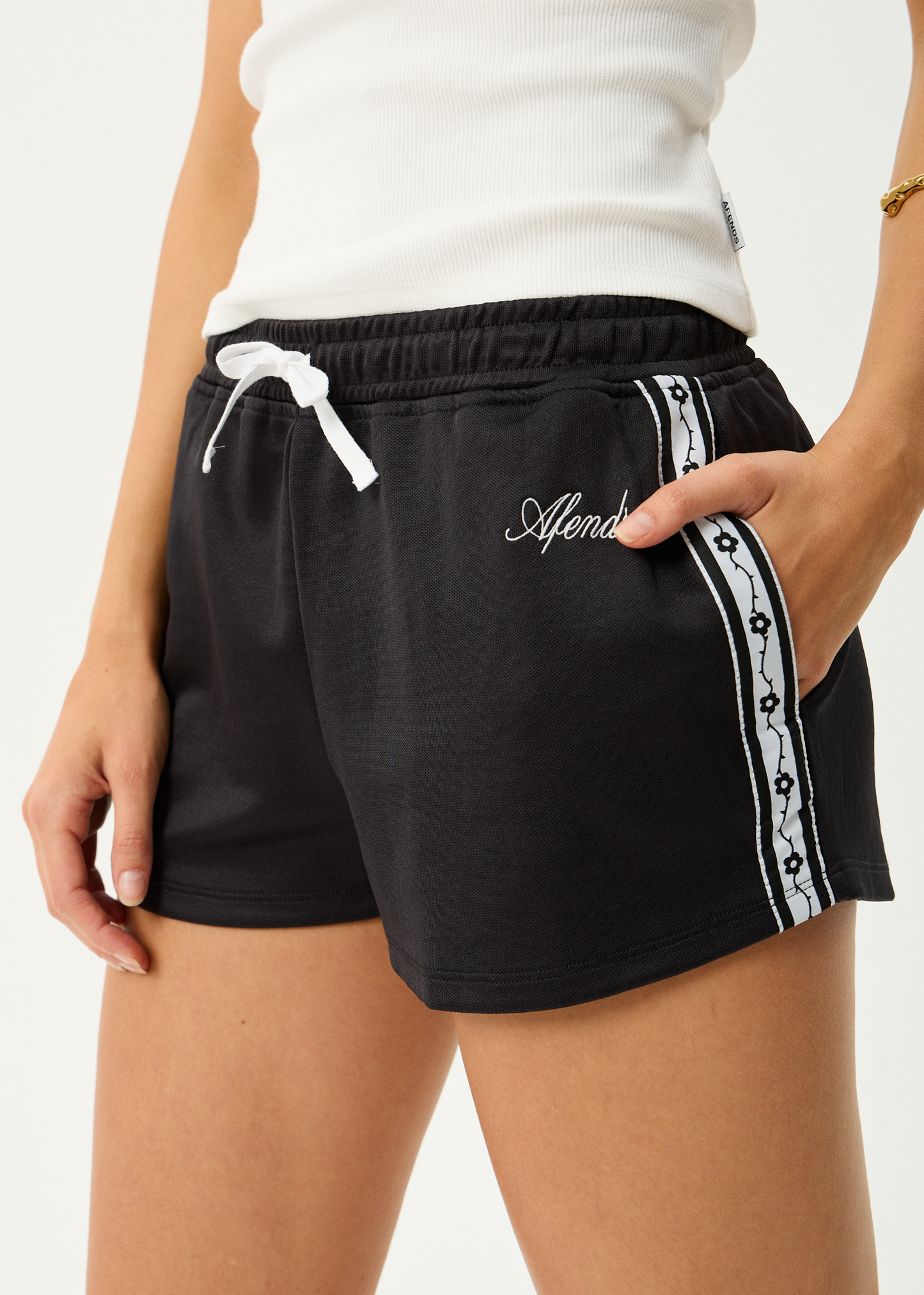AFENDS Womens Thorn Bound - Sweat Short - Black