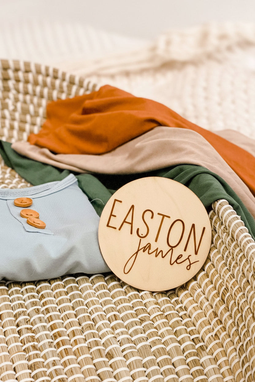 Personalized Baby Name Wood Announcement | Block