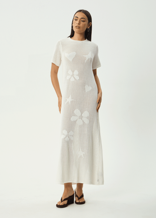 AFENDS Womens Riley - Knit Maxi Dress - White
